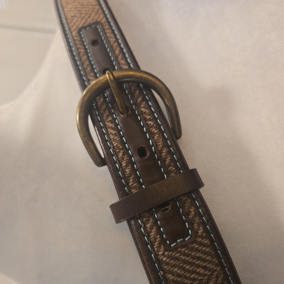 Gap Wool Leather Herringbone Brown Womens Belt - Picture 2 of 6